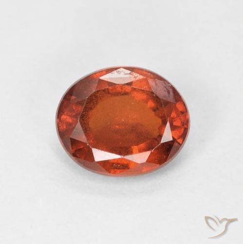1.39ct Натуральный Янтарный Апельсин Гранат Гессонит, Овал, Чистота VS