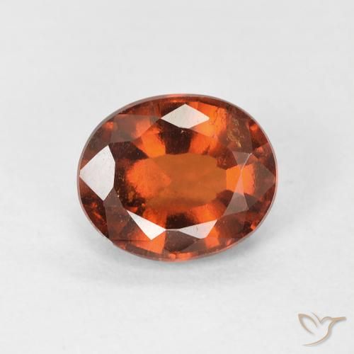 1.21ct Натуральный Красновато-оранжевый Гранат Гессонит, Овал, Чистота VS