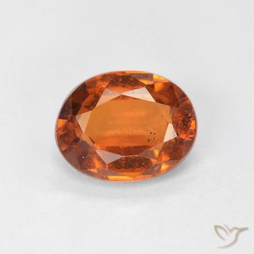 1.24ct Натуральный Medium Dark-Orange Гранат Гессонит, Овал, Чистота VS