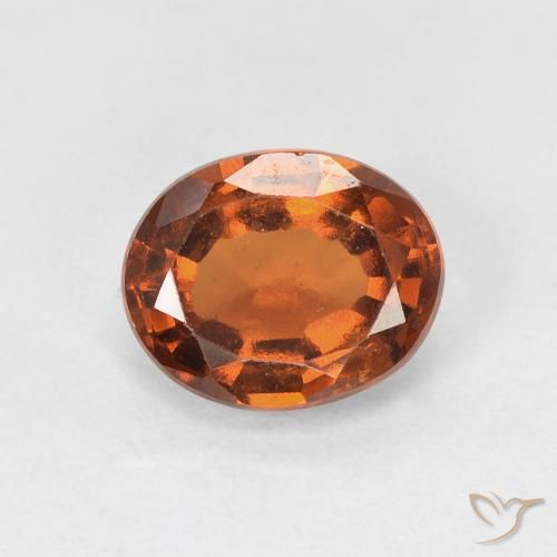 1.62ct Натуральный Темно-оранжевый Гранат Гессонит, Овал, VVS-VS