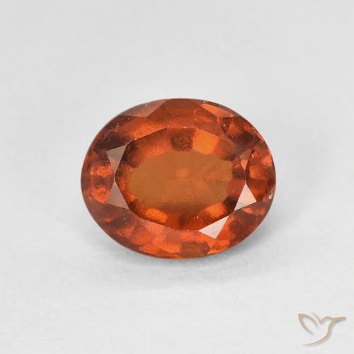 1.51ct Натуральный Янтарный Апельсин Гранат Гессонит, Овал, VVS-VS