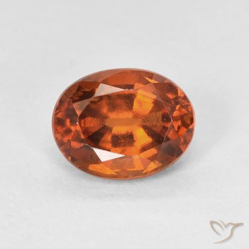 1.51ct Натуральный Темно-оранжевый Гранат Гессонит, Овал, VVS-VS