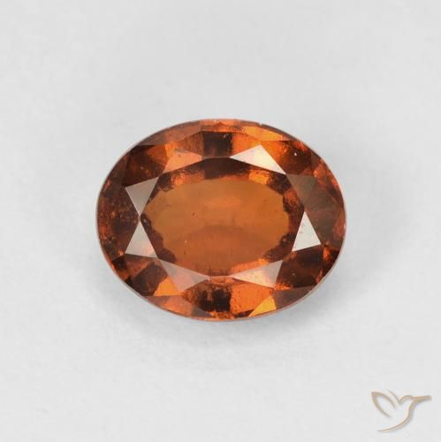 1.56ct Натуральный Темно-оранжевый Гранат Гессонит, Овал, VVS-VS