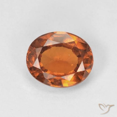 1.72ct Натуральный Красновато-оранжевый Гранат Гессонит, Овал, VVS-VS