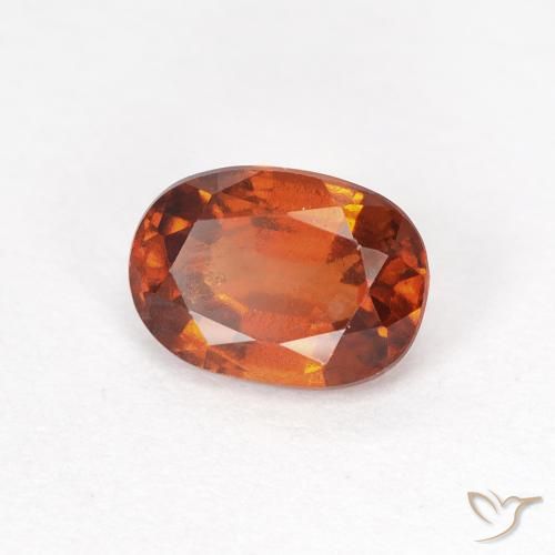 1.09ct Натуральный Красновато-оранжевый Гранат Гессонит, Овал, Чистота VS