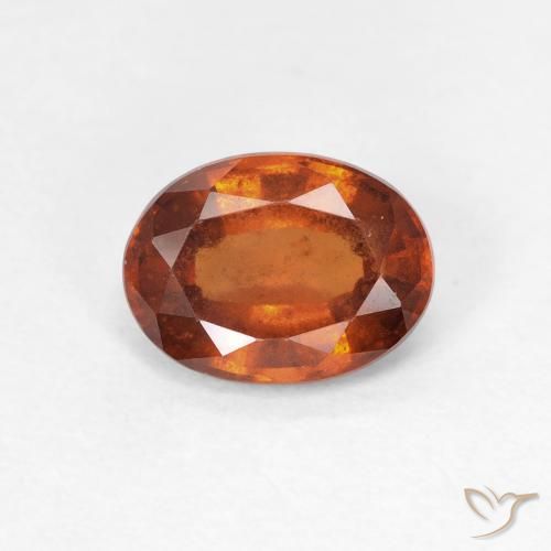 1.35ct Натуральный Medium Dark-Orange Гранат Гессонит, Овал, Чистота VS
