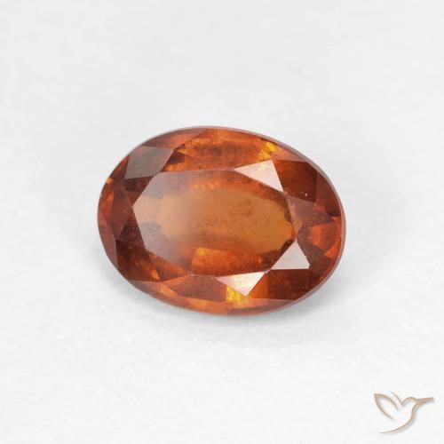 1.35 карата, натуральный Medium Dark-Orange Гранат Гессонит, Овал, Чистота VS