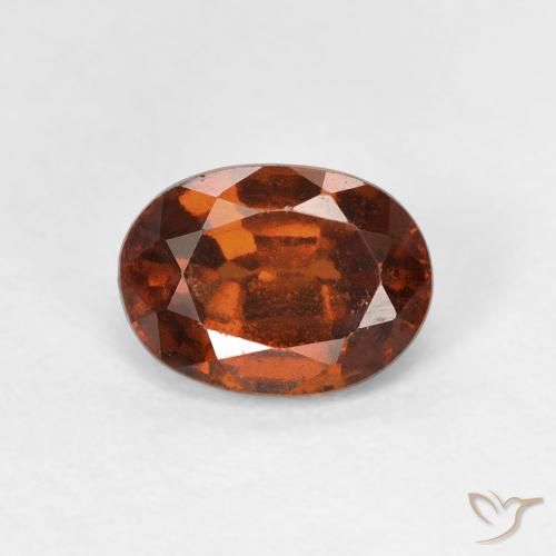 1.53ct Натуральный Средний апельсин Гранат Гессонит, Овал, VVS-VS