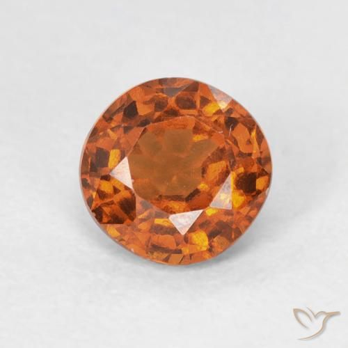 0.95ct Натуральный Medium Dark-Orange Гранат Гессонит, Круглый, VVS-VS