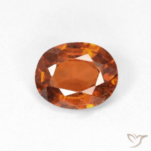 0.92ct Натуральный Medium Dark-Orange Гранат Гессонит, Овал, Чистота VS