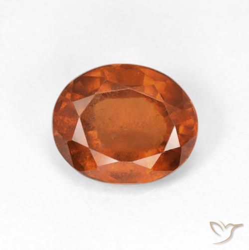 2.15ct Натуральный Medium Dark-Orange Гранат Гессонит, Овал, Чистота VS