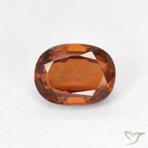 1.25ct Натуральный Medium Dark-Orange Гранат Гессонит, Овал, Чистота VS