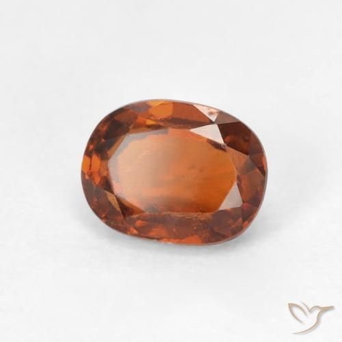 1.25 карата, натуральный Medium Dark-Orange Гранат Гессонит, Овал, Чистота VS