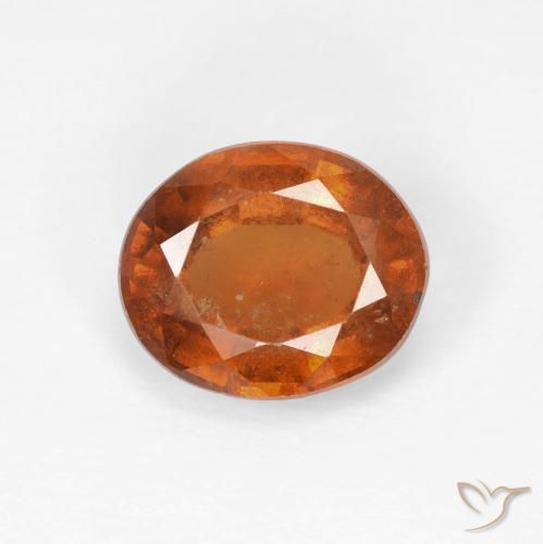 2.12ct Натуральный Янтарный Апельсин Гранат Гессонит, Овал, Чистота VS
