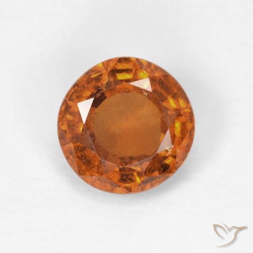 0.83ct Натуральный Medium Dark-Orange Гранат Гессонит, Круглый, Чистота VS
