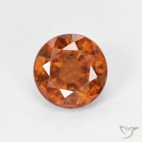0.94ct Натуральный Янтарный Апельсин Гранат Гессонит, Круглый, Чистота VS