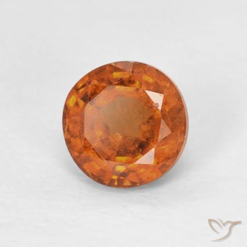 0.85 карата, натуральный Medium Dark-Orange Гранат Гессонит, Круглый, Чистота VS
