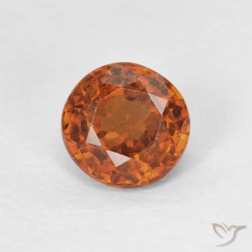 0.85ct Натуральный Medium Dark-Orange Гранат Гессонит, Круглый, Чистота VS