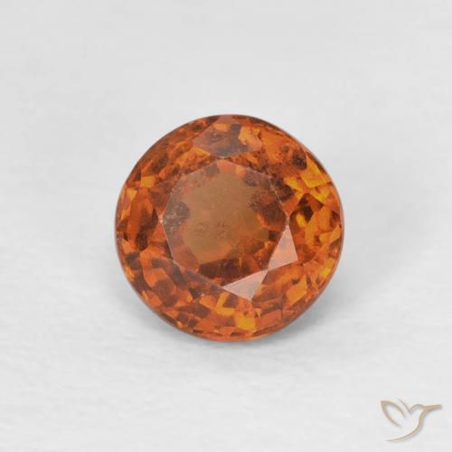 0.85 карата, натуральный Medium Dark-Orange Гранат Гессонит, Круглый, Чистота VS