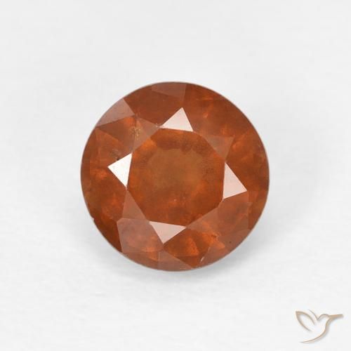 0.91ct Натуральный Темно-оранжевый Гранат Гессонит, Круглый, Чистота VS