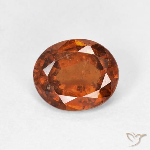 1.60ct Натуральный Темно-оранжевый Гранат Гессонит, Овал, Чистота VS