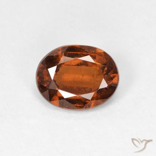 1.23ct Натуральный Темно-оранжевый Гранат Гессонит, Овал, Чистота VS
