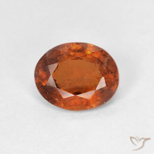 1.39ct Натуральный Medium Dark-Orange Гранат Гессонит, Овал, Чистота VS