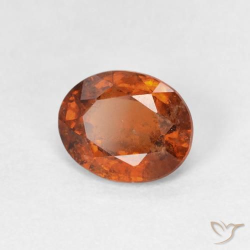 1.39 карата, натуральный Medium Dark-Orange Гранат Гессонит, Овал, Чистота VS