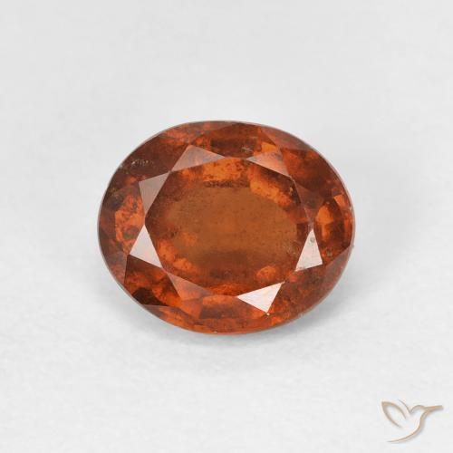 1.71ct Натуральный Темно-оранжевый Гранат Гессонит, Овал, Чистота VS