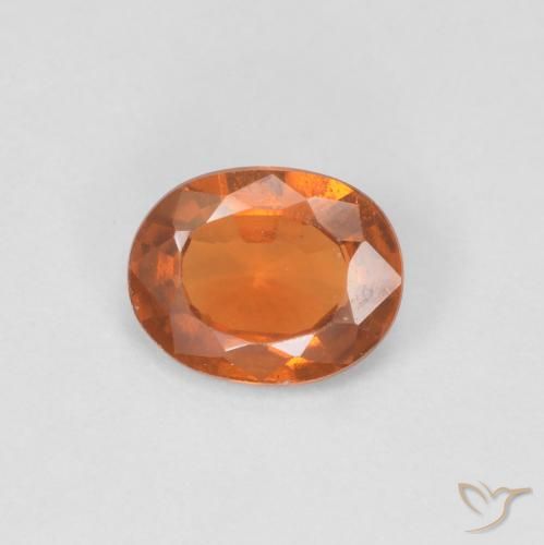 0.82ct Натуральный Темно-оранжевый Гранат Гессонит, Овал, VVS-VS