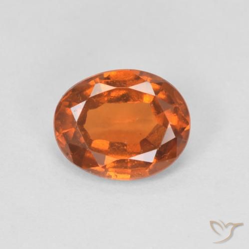 1.28ct Натуральный Средний апельсин Гранат Гессонит, Овал, VVS-VS
