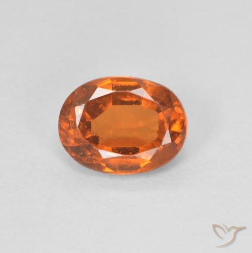 1.05ct Натуральный Средний апельсин Гранат Гессонит, Овал, VVS-VS