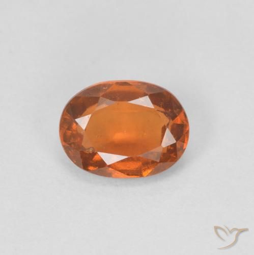 0.96ct Натуральный Medium Dark-Orange Гранат Гессонит, Овал, VVS-VS