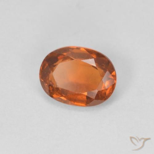 0.96 карата, натуральный Medium Dark-Orange Гранат Гессонит, Овал, VVS-VS
