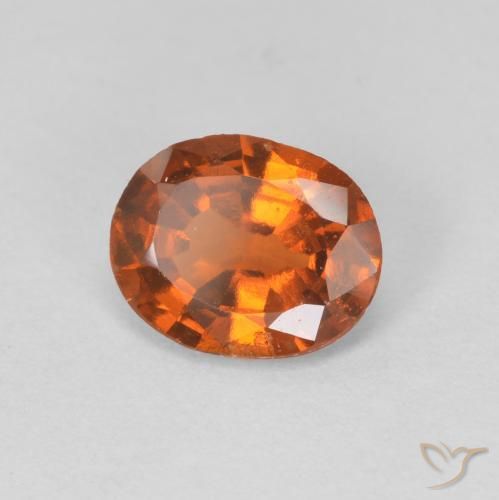 1.08 карата, натуральный Medium Dark-Orange Гранат Гессонит, Овал, VVS-VS