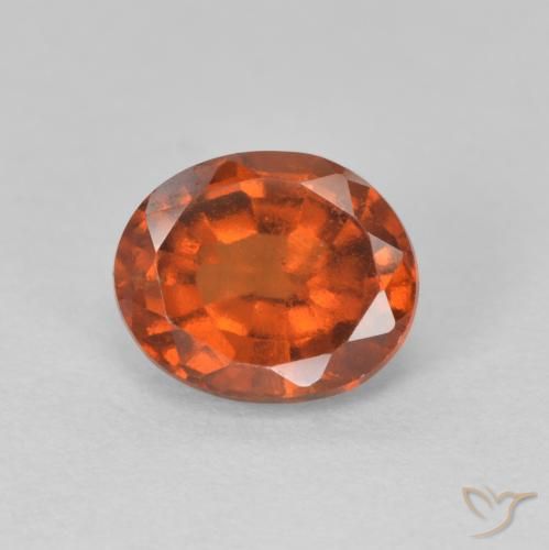 1.60ct Натуральный Огонь Оранжевый Гранат Гессонит, Овал, VVS-VS