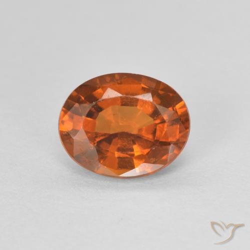 1.10ct Натуральный Темно-оранжевый Гранат Гессонит, Овал, VVS-VS
