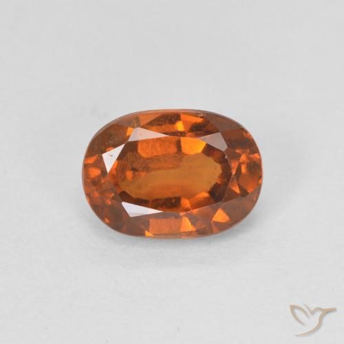 1.10ct Натуральный Темно-оранжевый Гранат Гессонит, Овал, VVS-VS