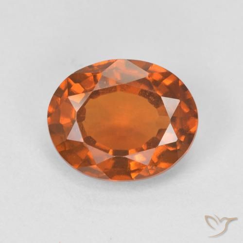 1.67ct Натуральный Medium Dark-Orange Гранат Гессонит, Овал, VVS-VS