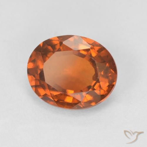 1.67 карата, натуральный Medium Dark-Orange Гранат Гессонит, Овал, VVS-VS