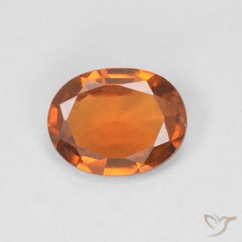 1.10ct Натуральный Темно-оранжевый Гранат Гессонит, Овал, VVS-VS