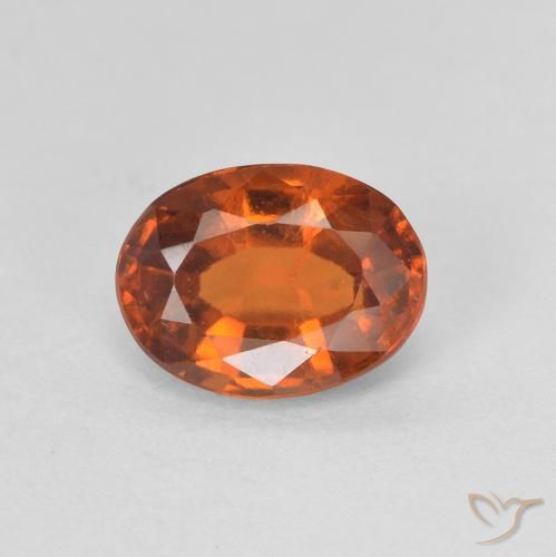 1.22ct Натуральный Янтарный Апельсин Гранат Гессонит, Овал, VVS-VS