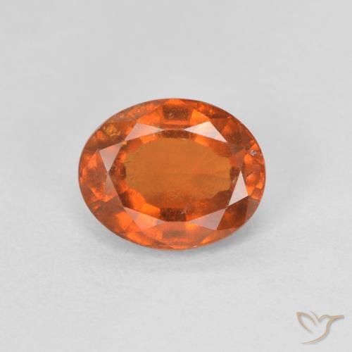 1.16ct Натуральный Средний апельсин Гранат Гессонит, Овал, VVS-VS