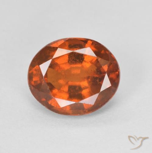 1.91ct Натуральный Огонь Оранжевый Гранат Гессонит, Овал, VVS-VS
