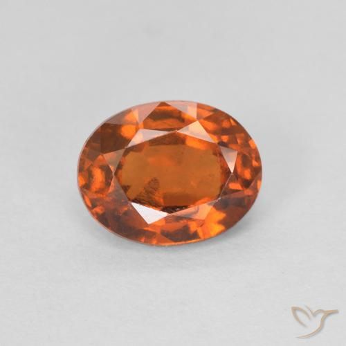 1.22ct Натуральный Medium Dark-Orange Гранат Гессонит, Овал, VVS-VS