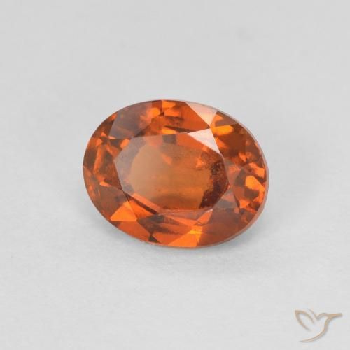1.22 карата, натуральный Medium Dark-Orange Гранат Гессонит, Овал, VVS-VS