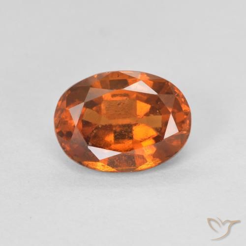 1.27ct Натуральный Medium Dark-Orange Гранат Гессонит, Овал, VVS-VS