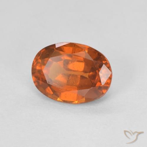 1.27 карата, натуральный Medium Dark-Orange Гранат Гессонит, Овал, VVS-VS
