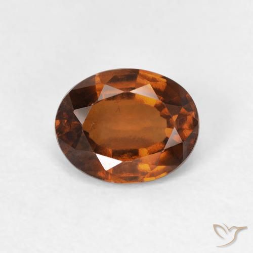 1.40ct Натуральный Темно-оранжевый Гранат Гессонит, Овал, VVS-VS