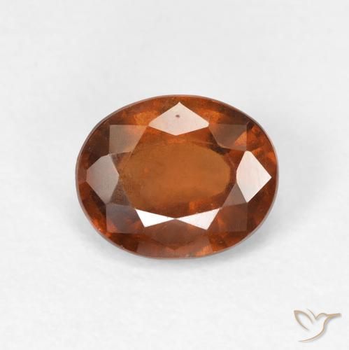 1.51ct Натуральный Янтарный Апельсин Гранат Гессонит, Овал, VVS-VS